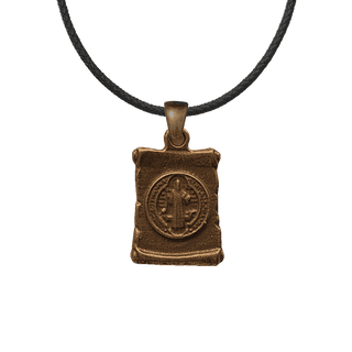 Vintage Bronze St. Benedict Scroll Medal