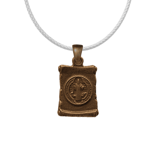 Vintage Bronze St. Benedict Scroll Medal