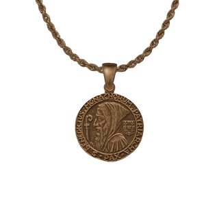 Vintage Bronze Hooded St. Benedict Medal with Cross Reverse