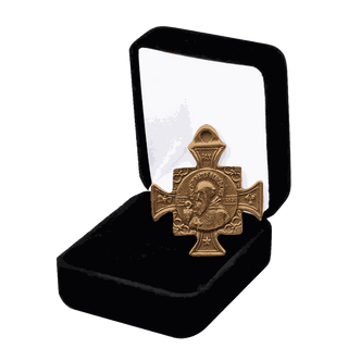 Vintage Bronze St. Benedict Cross Medal with Medallion