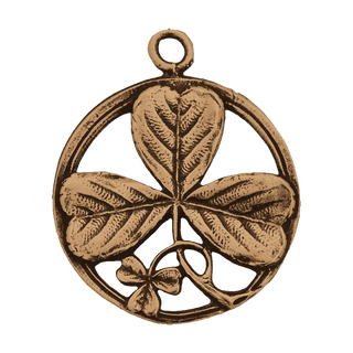 Vintage Bronze Shamrock Medal, St. Patrick and the Trinity