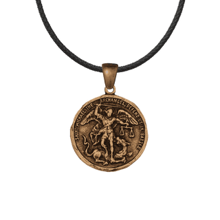 Vintage Bronze St. Michael the Archangel Medal with Scales