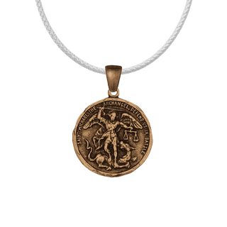 Vintage Bronze St. Michael the Archangel Medal with Scales