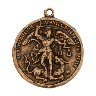 Vintage Bronze St. Michael the Archangel Medal with Scales