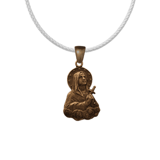 Vintage Bronze Virgin Mary Medal with Starry Halo and Sword