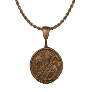 Vintage Bronze St. Benedict and Our Lady of Montserrat Medal