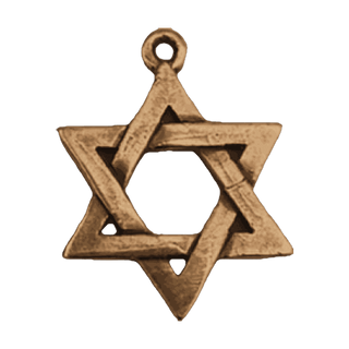 Vintage Bronze Star of David Pendant, Granulated — reverse