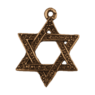 Vintage Bronze Star of David Pendant, Granulated