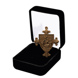 Vintage Bronze Our Lady of the Rosary of Pompeii Pendant