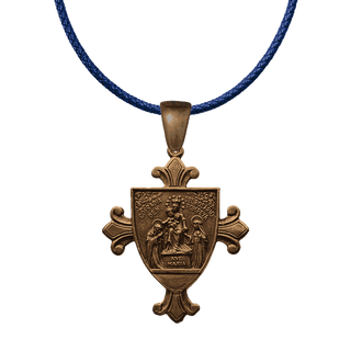 Vintage Bronze Our Lady of the Rosary of Pompeii Pendant