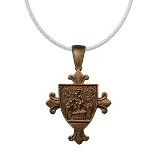 Vintage Bronze Our Lady of the Rosary of Pompeii Pendant