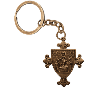 Vintage Bronze Our Lady of the Rosary of Pompeii Pendant