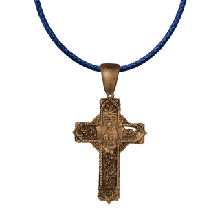 Vintage Bronze Ornate St. Francis Cross with Blessing