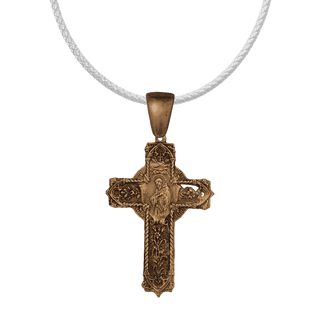 Vintage Bronze Ornate St. Francis Cross with Blessing