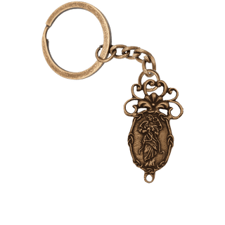 Vintage Bronze Mary Undoer of Knots Center, Knotted Border