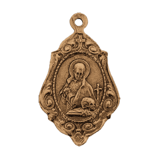 Vintage Bronze St. Gemma Galgani Medal, Scrolled Frame — reverse