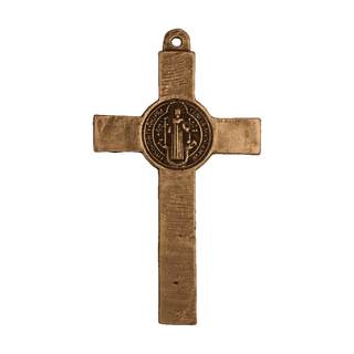 Vintage Bronze St. Benedict Crucifix with Jubilee Medal — reverse
