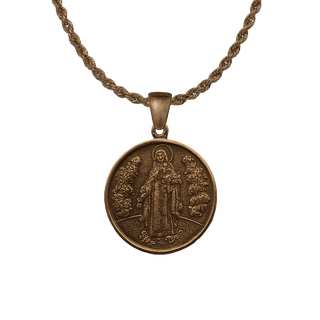 Vintage Bronze St. Therese Medal, I Shall Watch Over You