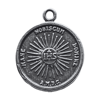 Vintage Sterling Silver Holy Face of Jesus Medal, Two-Sided — reverse