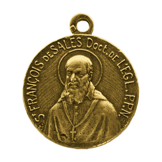 Vintage Yellow Bronze St. Francis de Sales and St. Jane de Chantal
