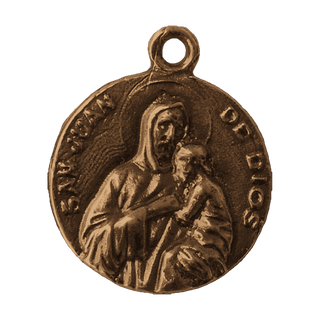 Vintage Bronze St. Raphael and St. John of God Medal — reverse