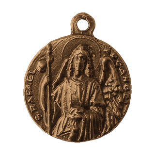 Vintage Bronze St. Raphael and St. John of God Medal