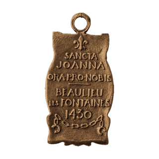 Vintage Bronze St. Joan of Arc Medal, Beaulieu-les-Fontaines — reverse