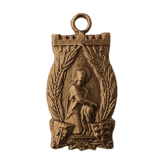 Vintage Bronze St. Joan of Arc Medal, Beaulieu-les-Fontaines