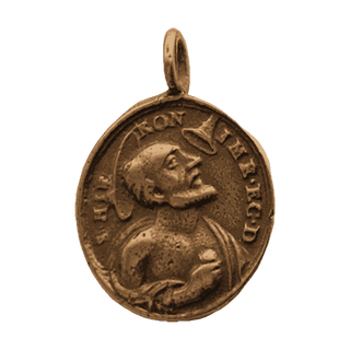 Vintage Bronze Our Lady of Guadalupe and St. Jerome Medal — reverse