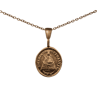 Vintage Bronze Our Lady of Guadalupe and St. Jerome Medal