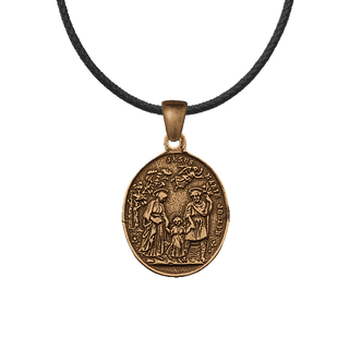 Vintage Bronze St. Joseph of the Oak Medal, Holy Family