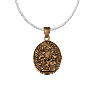 Vintage Bronze St. Joseph of the Oak Medal, Holy Family