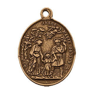 Vintage Bronze St. Joseph of the Oak Medal, Holy Family