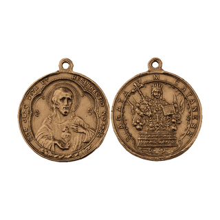 Vintage Bronze St. Agatha of Catania Medal, Sacred Heart — reverse