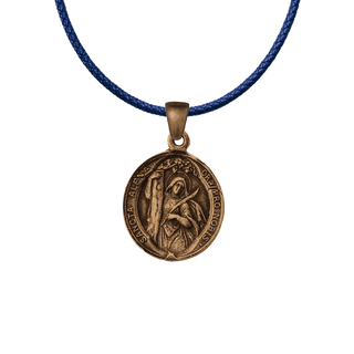 Vintage Bronze St. Alena and Guardian Angel Medal