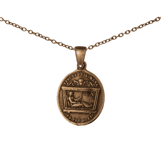 Vintage Bronze St. Philomena Medal, Mugnano Tomb Symbols