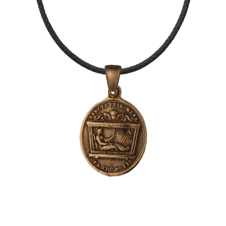 Vintage Bronze St. Philomena Medal, Mugnano Tomb Symbols