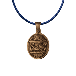 Vintage Bronze St. Philomena Medal, Mugnano Tomb Symbols