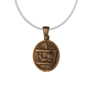 Vintage Bronze St. Philomena Medal, Mugnano Tomb Symbols