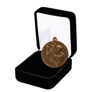 Vintage Bronze St. Christopher Medal with Motor Car