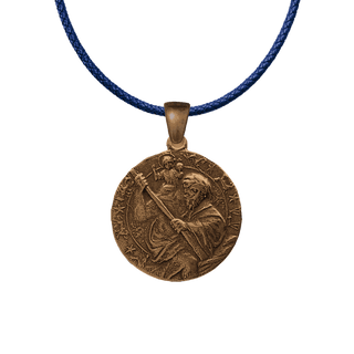Vintage Bronze St. Christopher Medal with Motor Car