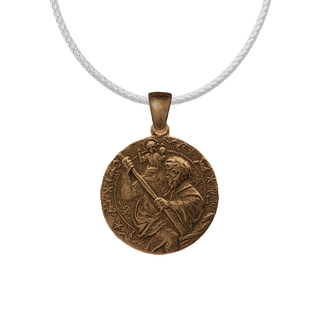 Vintage Bronze St. Christopher Medal with Motor Car