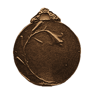 Vintage Bronze Guardian Angel and Child Medal — reverse