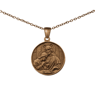 Vintage Bronze First Communion Medal, Christ and St. John