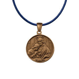 Vintage Bronze First Communion Medal, Christ and St. John