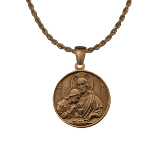 Vintage Bronze First Communion Medal, Christ and St. John