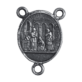 Vintage Sterling Silver First Sorrow Rosary Center, Presentation
