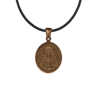 Vintage Bronze Seven Sorrows Medal, Mater Dolorosa
