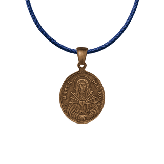 Vintage Bronze Seven Sorrows Medal, Mater Dolorosa
