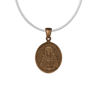 Vintage Bronze Seven Sorrows Medal, Mater Dolorosa